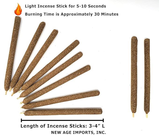New Age Imports, Inc.® ~ Premium Palo Santo Holy Wood 3-4" Inches Size Hand Rolled Incense Sticks from Peru. Great for Meditation, Smudging Insenses, Spiritual Cleansing Inscent (10 Sticks Pack) NewAgeImportsInc