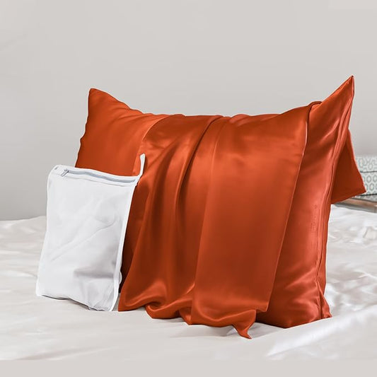 PROMEED 23 Momme Silk Pillowcase for Hair and Skin, Both Sides Upgraded Grade 6A+ Mulberry Silk Pillow Case with Zipper, Cooling Pillow Cases for Hot Sleepers (King 20"x36", Dusk) - Bloomnest