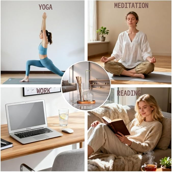 2 in 1 Incense Holder for Sticks with Glass Ash Catcher, Anti-ash Incense Burner for Yoga Meditation Spa Room Decor, Includes Ash Brush