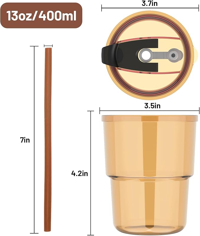 13oz Glass Tumbler with Straw and Lid，Reusable Iced Coffee, Tea, Smoothie, and Water Cup, Sealed Carry-On Glass Cups for Travel and Outdoor Use (Iridescent Shimmer, 1 Pack) - Bloomnest