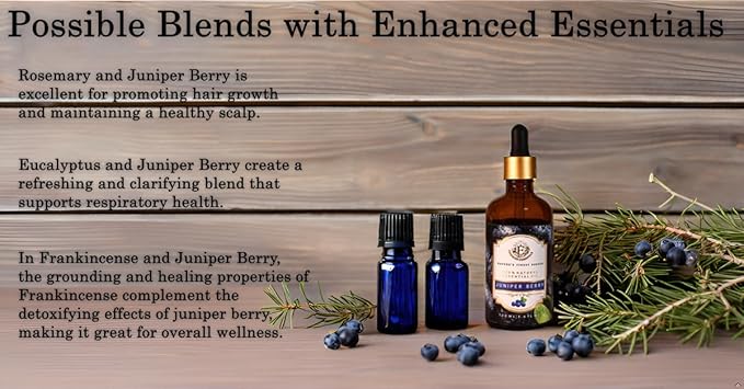 Luxurious Juniper Berry Essential Oil by Enhanced Essentials| Slow Distilled & Pure| for Home,Diffusers,Skin & Hair Care,Aromatherapy,Bath,Perfume,Soap & Candle Making|with Glass Dropper|100 ml Bloomnest