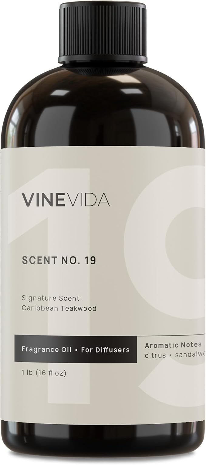 VINEVIDA [16 Fl Oz] Caribbean Teakwood Fragrance Oil for Cold Air Diffusers, Essential Oils for Diffuser Oil Refill & Air Freshener Room Spray - Bloomnest