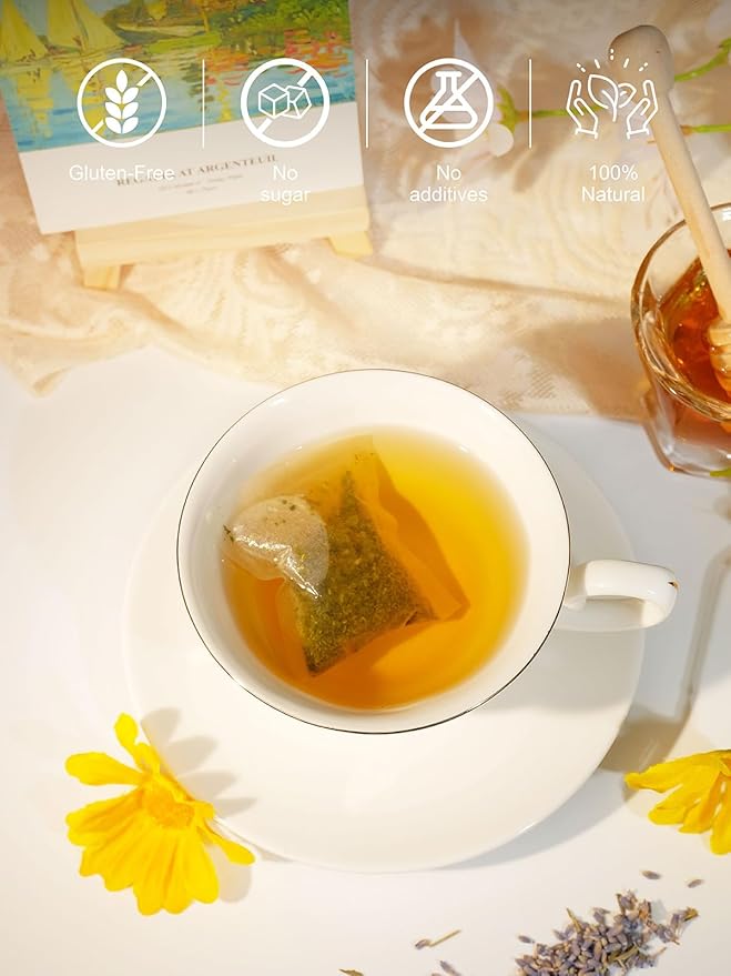 TeeLux Chamomile Lavender Tea Bags, Chamomile & Lavender & Lemon Balm Herbal Tea, Caffeine Free, Soothing & Delightful Aroma, 100 Count - Bloomnest