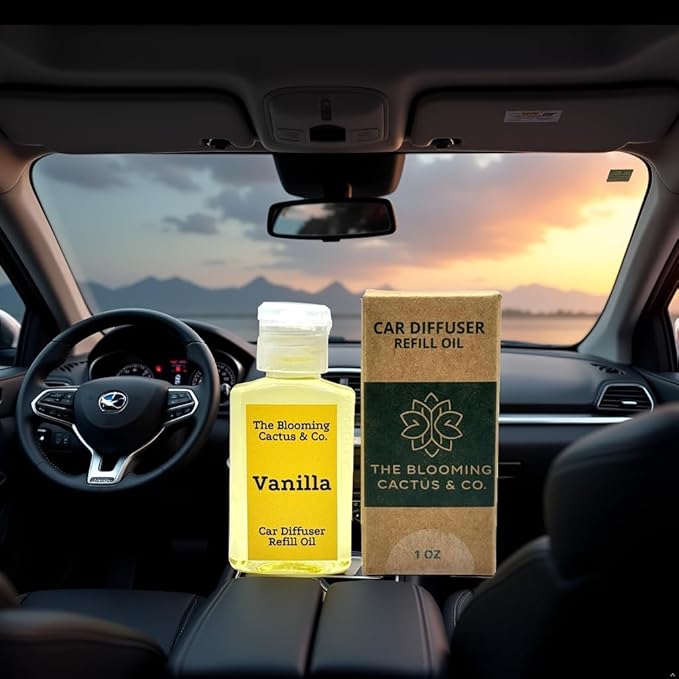 Car Air Freshener Hanging, Essential Oil Diffuser for Cars 1 OZ, Cute Car Accessories, C ar Air Freshener Refill, Long-Lasting Fragrance Refill, Car Diffuser Refill Made in USA | Vanilla - Bloomnest