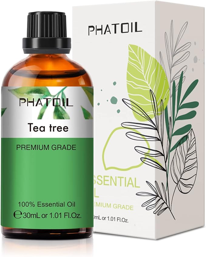 PHATOIL 1.01FL.Oz Tea Tree Essential Oil, for Aromatherapy Diffusers, Humidifiers, Great for DIY Candle and Soap Making, Gift for Friend(30ML) PHATOIL