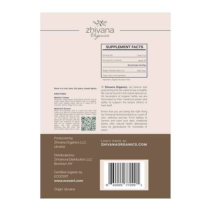 Premium Burdock Root Organic (16 oz.) - Greater Burdock Root Tea Loose - Raíz De Bardana Organica 우엉차 - Bloomnest