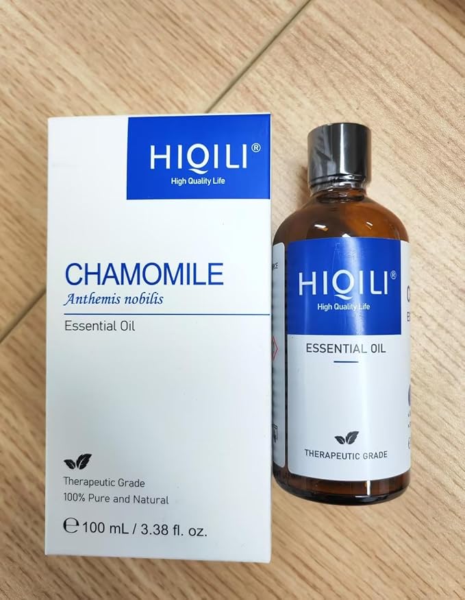 HIQILI 100ML Chamomile Essential Oil, Pure & Natural Chamomile Oil for Diffueser, Skin, Soap, Shampoo - 3.38 Fl Oz - Bloomnest