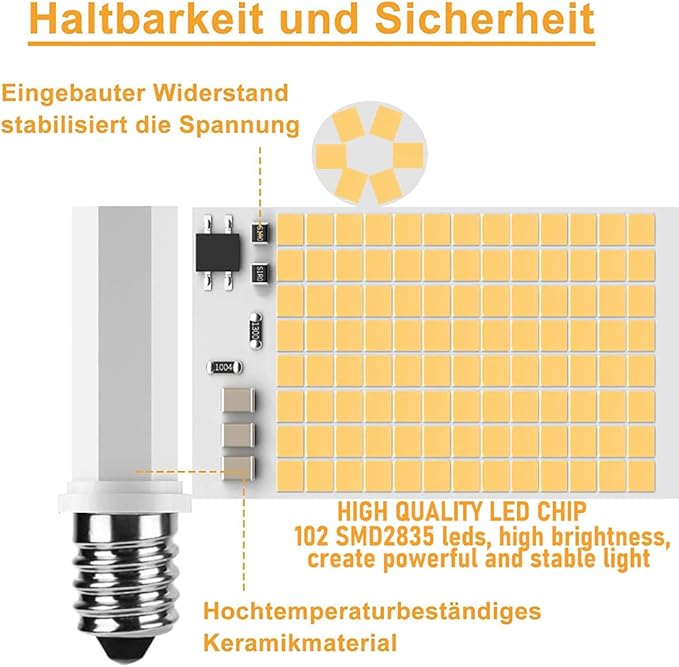4-Pack E14 LED Bulbs, Warm White 3000K, 8W (80W Equivalent), 800LM, 360 Beam Angle, E14 Base, Indoor Use - Bloomnest