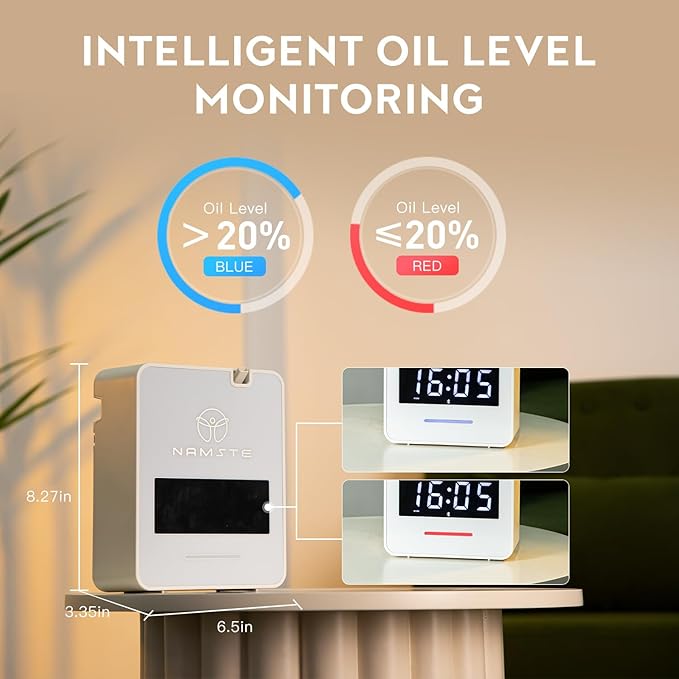 Waterless Diffuser - HVAC System, Essential Oil Diffuser Large Room,3000 Sq Ft Coverage,Smart Oil Level Monitoring,Bluetooth Control,Hotel Collection Diffuser,Cold Air Tech for Home,Office - Bloomnest