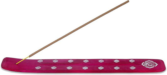 Bless-International Traditional-Handmade-Burner Wooden-Incense-Stick-Holder Ash-Catcher-Stand for-Aromatherapy-Meditation-Yoga (Heart Pink) 10 Inches, Pack of 1 - Bloomnest