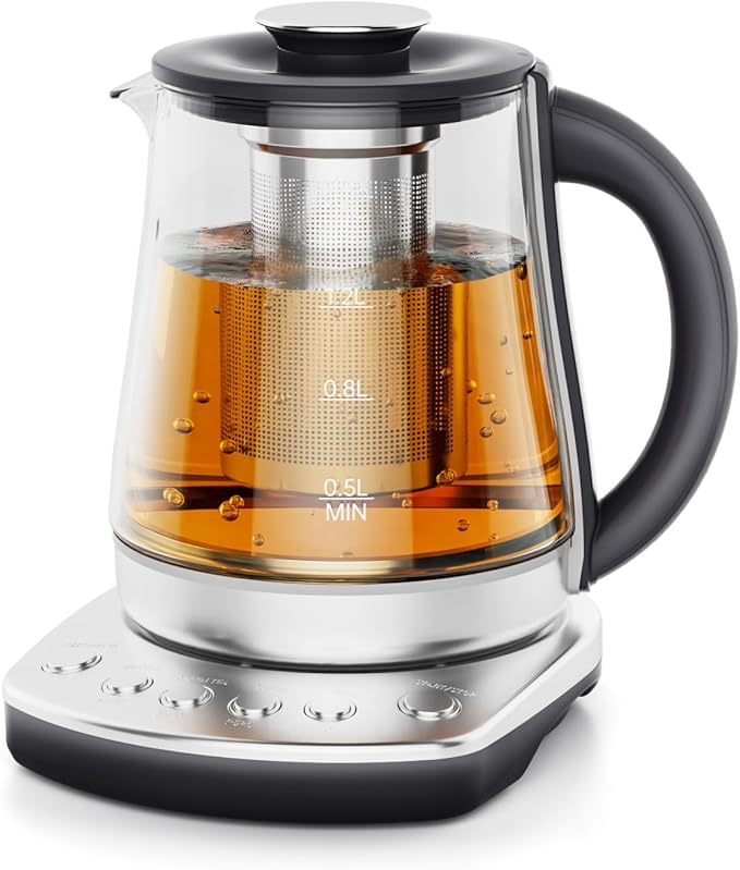 Electric Kettle With Infuser, 1.5L Electric Tea Kettle With Temperature Control, 1200W Fast heating for Pour Over Coffee, Brew Tea, Boil Hot Water, BPA-Free, Easy to Clean G888B - Bloomnest
