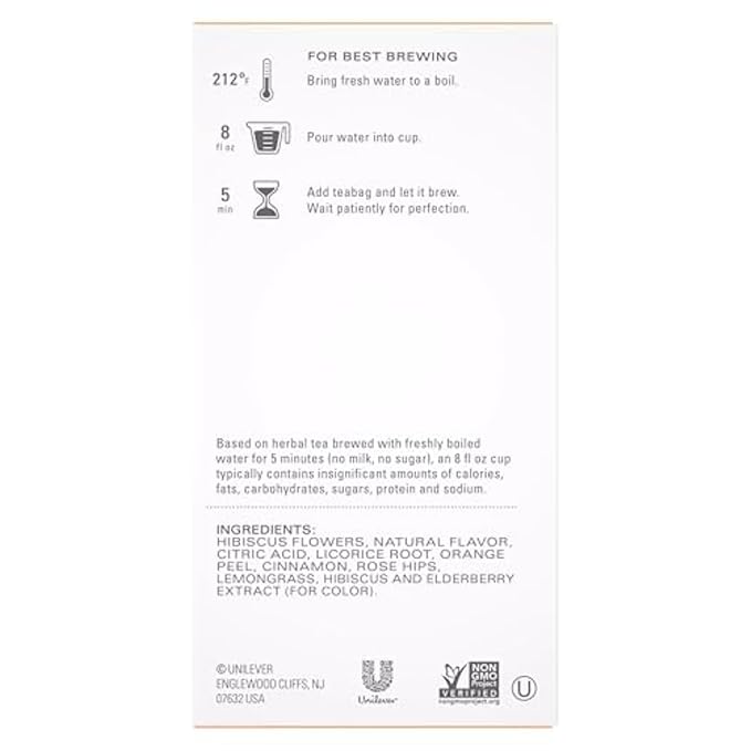 TAZO Passion Herbal Tea Bags, Iced or Hot, Caffeine-Free, 120 Total Tea Bags (20ct - Pack of 6) - Bloomnest