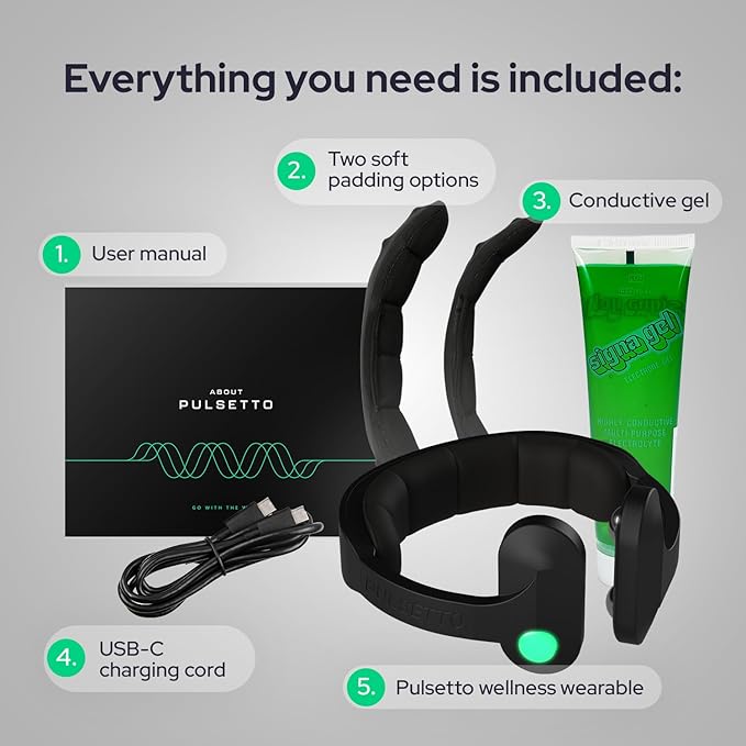 Pulsetto FIT Wellness Wearable with Vagus Nerve Support – Patented Neuro Technology for Relaxation, Stress Balance, Focus, and Restful Sleep Pulsetto