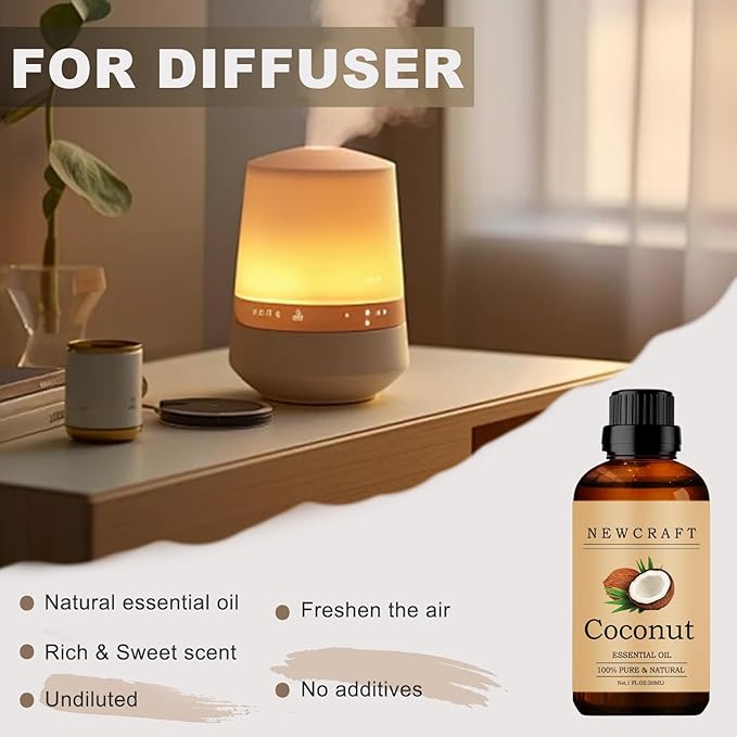 Coconut Essential Oils, 100% Pure and Natural Essential Oil for Aromatherapy Diffuser - Coconut/1 Fl Oz NewCraft