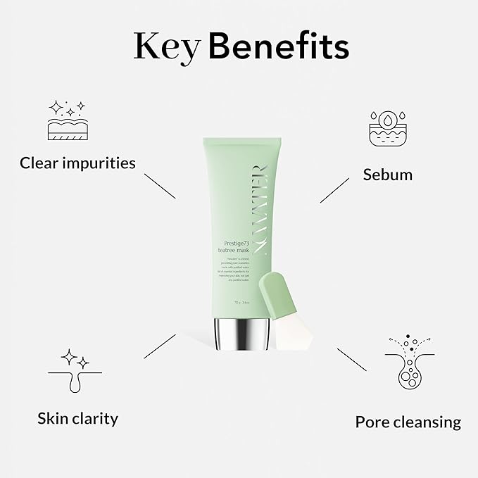 NOWATER Tea Tree Wrapping Mask, Skin Soothing care & Acne-prone Skin - Teatree & 6 Tropical Fruit Extracts, Calming Peel Off Mask, Korean Skincare for Face (2.4 Oz) - Bloomnest