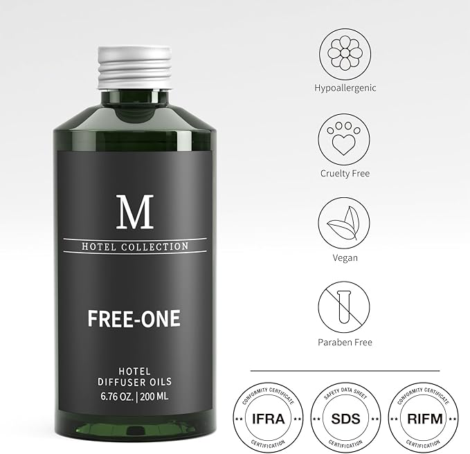 Hotel Scents Free One 6.76 Fl Oz (200 ml), Home Luxury Aroma,Hotel Fragrance Diffuser Oil,Hotel Diffuser Oil for Aromatherapy, Bigger Bottle, Bolder Aroma, Longer Lasting - Bloomnest
