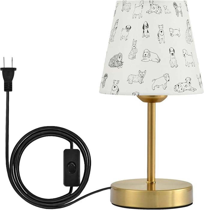 Doodle Puppy Dog Dimmable Table Lamp Night Light Bedroom Lamps for Nightstand Living Room Dorm Home Office Desk, LED Bulb Included, M - Bloomnest