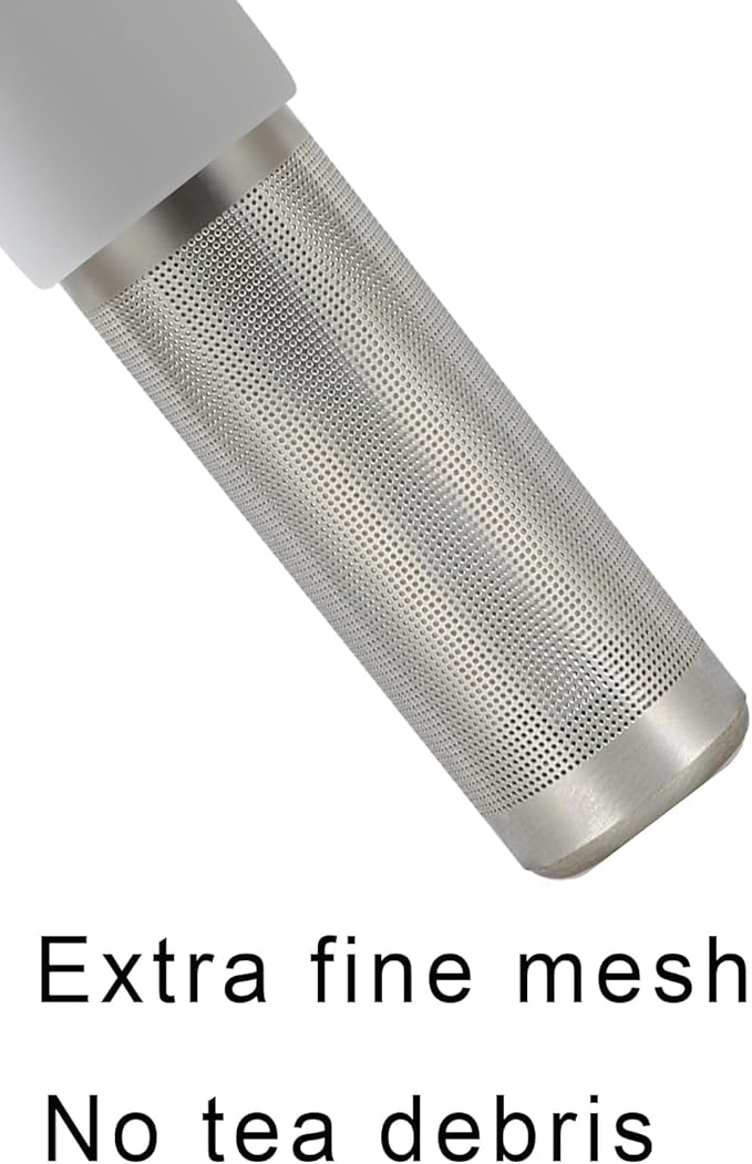 Leden Tea Infuser for Loose Leaf Tea Cute Tea Strainer Ball Stainless Steel Extra Fine Mesh Tea Steeper Filter for Cup Mug Silicone Handle Grey - Bloomnest