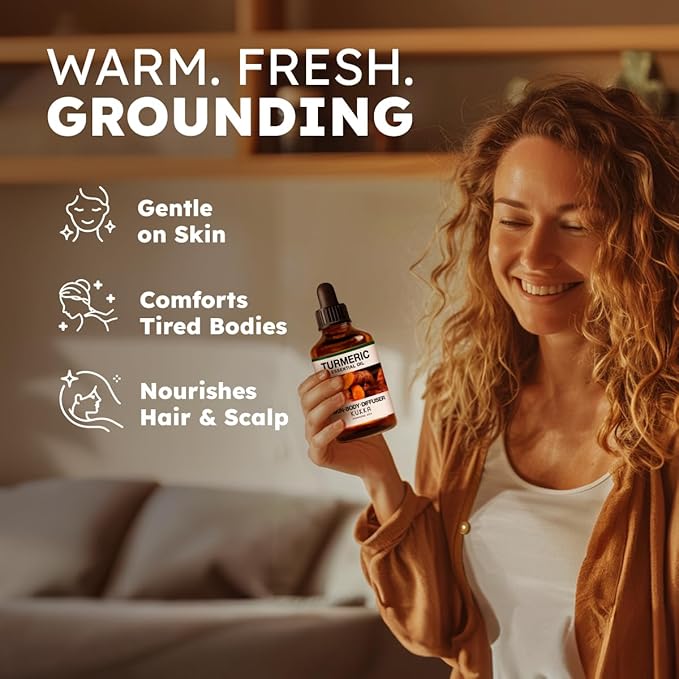 KUKKA Turmeric Oil for Skin - 4 Fl Oz - for Hair, Skin, Diffuser, Aromatherapy & DIY Soap Making Scent - Bloomnest