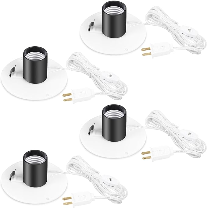 Sigely Blow Mold Light Kit Replacement Light Cord,for Halloween Christmas Blow Mold Village Craft Indoor Outdoor Decorations,for E26 E27 Salt Lamp Bulb with On/Off Switch Fuse Plug 4 Set - Bloomnest