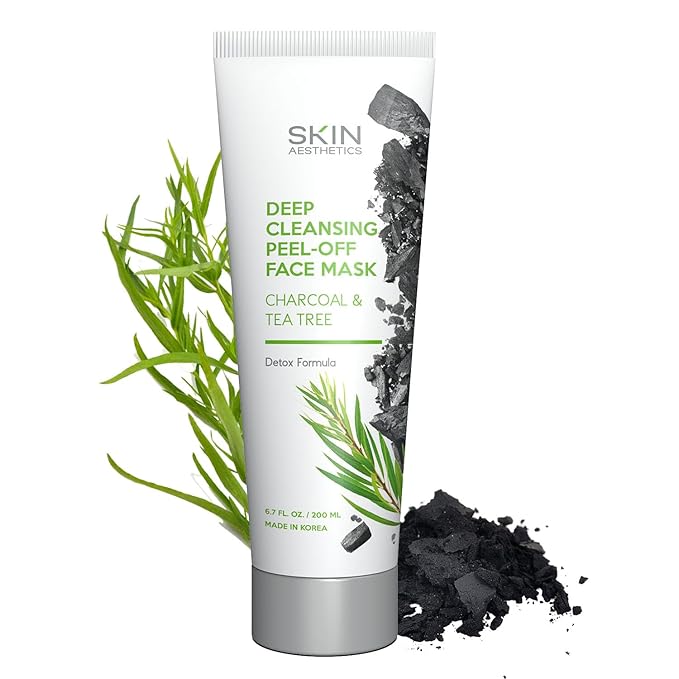 Charcoal & Tea Tree Peel-Off Face Mask - Blackhead Remover, Acne Treatment, Unclogs Pores, Deep Cleansing - Dermatologist Tested Korean Skincare, Clean Beauty, Cruelty-Free - 6.7 Fl oz - Bloomnest