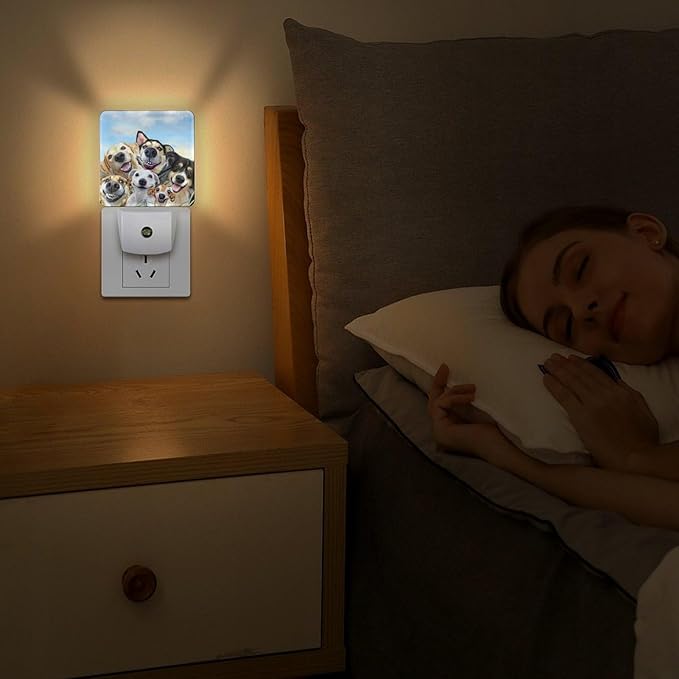Cute Dog Night Light, Plug into Wall Decor Nightlights for Bedroom, Bathroom, Hallway, Kitchen, with Dusk to Dawn Light Auto Sensors LED Night Lights for Boys Girls Women Men Room Gifts - Bloomnest
