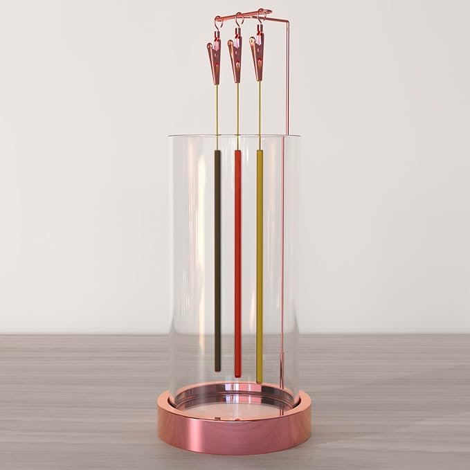 Incense Holder Ash Catcher - Upside Down Glass Incense Holder for Sticks, Reverse Inverted Anti Ash No Mess Insence-Stick Holder, Modern Metal Decorative Vertical Incense Burner, Rose Gold - Bloomnest