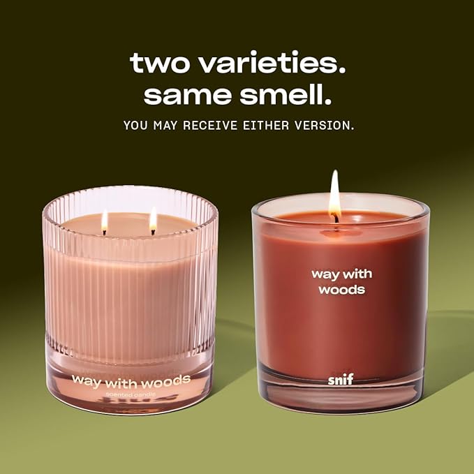 Way with Woods Luxury Scented Candle by Snif, Inviting, Crisp Scent, 50+ Hours, 100% Cotton Fiber Wicks, Soy Wax Blend, Non-Toxic, Vegan, 8.5 oz - Bloomnest