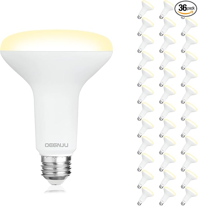 36 Pack BR30 LED Bulb, Dimmable Indoor Flood Lights 7W Equivalent 65W 2700K Soft White, CRI80, 650 LM, E26 Base, 15000 Lifetime Hours, Interior Energy Saving Recessed Light Bulb, Flicker-Free - Bloomnest