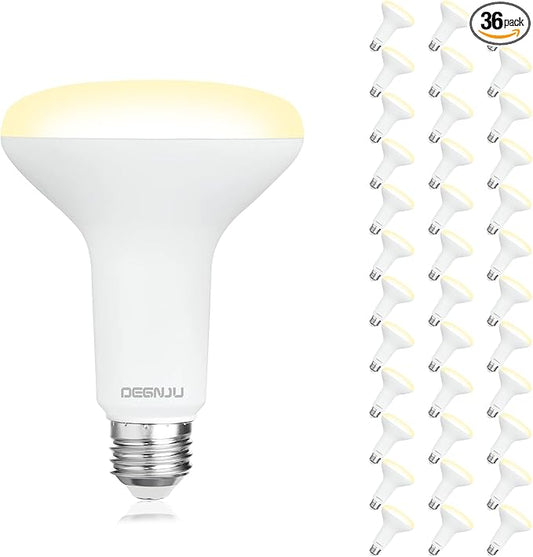 36 Pack BR30 LED Bulb, Dimmable Indoor Flood Lights 7W Equivalent 65W 2700K Soft White, CRI80, 650 LM, E26 Base, 15000 Lifetime Hours, Interior Energy Saving Recessed Light Bulb, Flicker-Free - Bloomnest