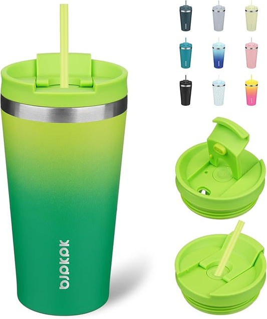 BJPKPK 18oz Tumbler With lid And Straw Stainless Steel Travel Coffee Mug Insulated Tumblers Cups,Bamboo Grove - Bloomnest