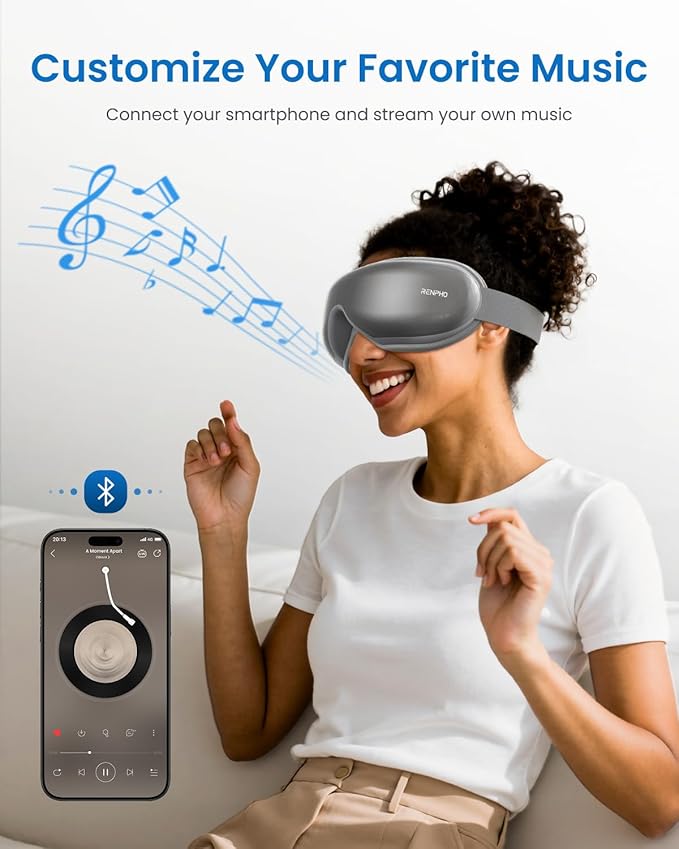 RENPHO Eyeris 1 Eye Massager with Heat, Christmas Birthday Gifts for Women Men Mom Dad Her Him, FSA Eligible HSA Eye Mask for Migraine, Smart Sleep Mask for Dry Eyes Relax, Reduce Strain - Bloomnest