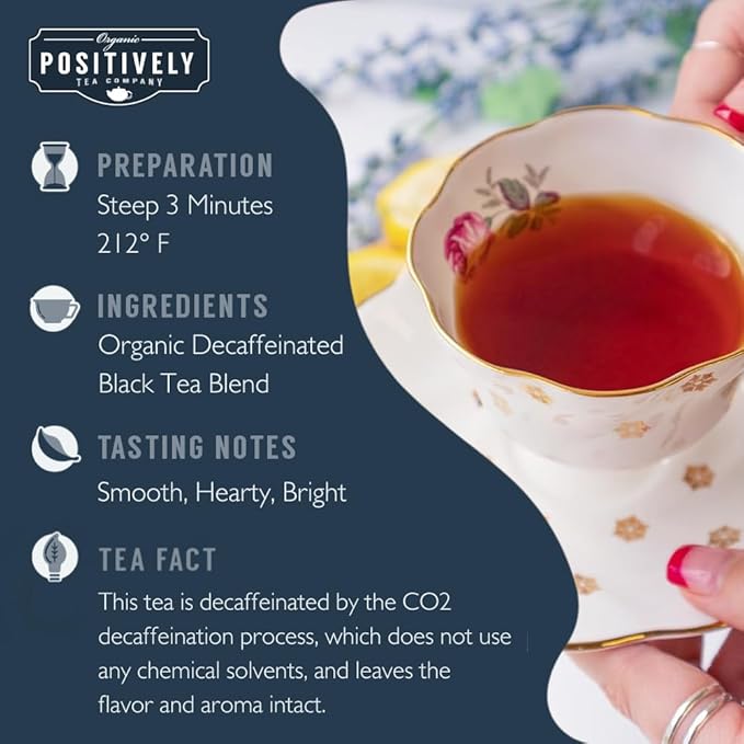 Organic Positively Tea Company, Decaf English Breakfast, Loose Leaf, 4 Ounce - Bloomnest