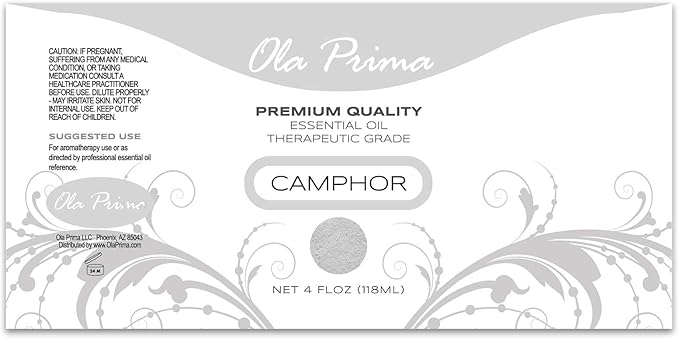 Ola Prima Oil of Youth Camphor Essential Oil - Therapeutic Grade for Aromatherapy, Diffuser, Lymphatic Massage, Hair, Skin - Dropper - 4 fl Ounce - Bloomnest