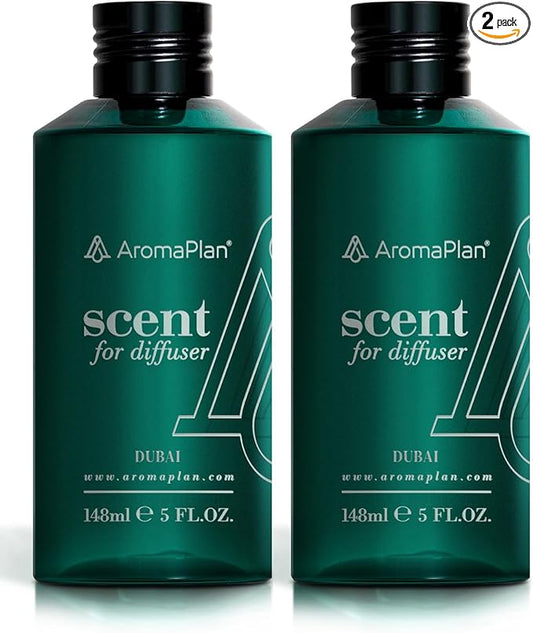 AromaPlan Hotel Scents Dubai 5 Fl Oz (2 Pack), Luxury Aroma & Hotel Fragrance Diffuser Oil- Hotel Diffuser Oil for Aromatherapy- USA Made, Bigger Bottle, Bolder Aroma & Longer Lasting - Bloomnest
