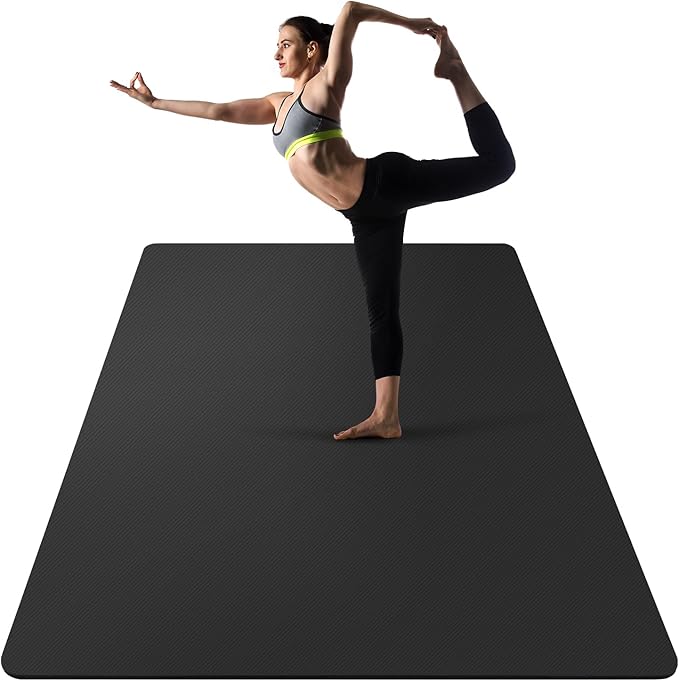 UMINEUX Extra Thick Yoga Mat, 2/5 Inch (10MM), Natural Rubber and TPE Non Slip Yoga Mats with Strap for Women Men, Eco Friendly Exercise Mat for Yoga, Pilates and Home Workout - Bloomnest