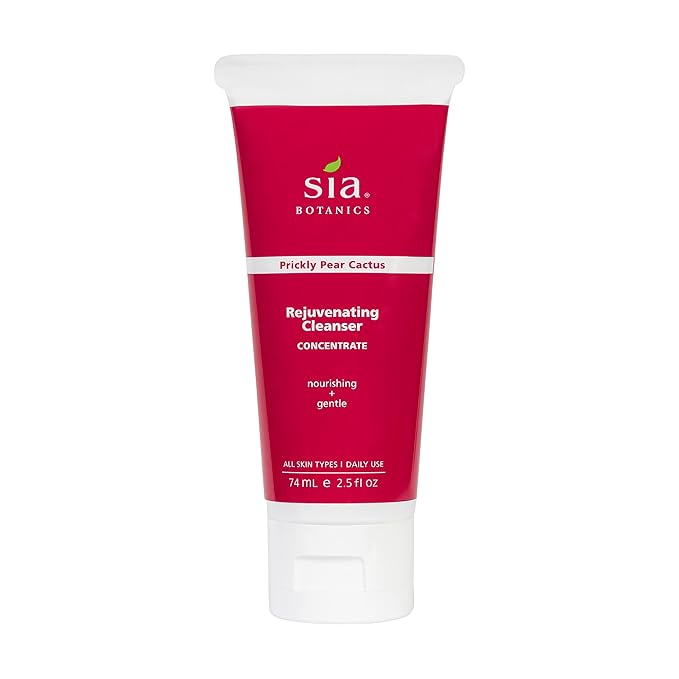Sia Botanics Rejuvenating Facial Cleanser (74ml/2.5oz Eco Tube) | Face Wash w/Prickly Pear, Aloe Vera, Orange Blossom | Natural, Clean, Botanical Skincare for Women - Bloomnest