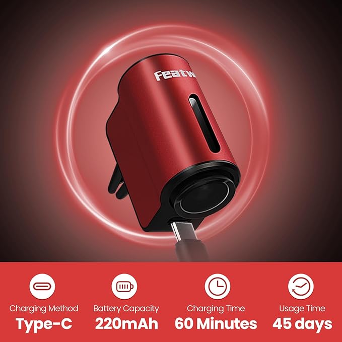Featwell Car Air Freshener, Three Adjustable Modes Intelligent Aroma Diffuser, Rechargeable Car Diffuser Air Freshener, Red - Bloomnest