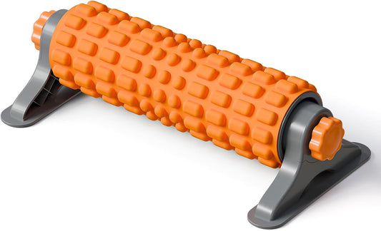 XL IT Band Firm Foam Roller with Resistance Holder - 17 inches - Exercise Roller for IT Band Issues, Deep Tissue Muscle Massage, Muscle and Back Roller for Fitness, Gym Equipment (Orange)