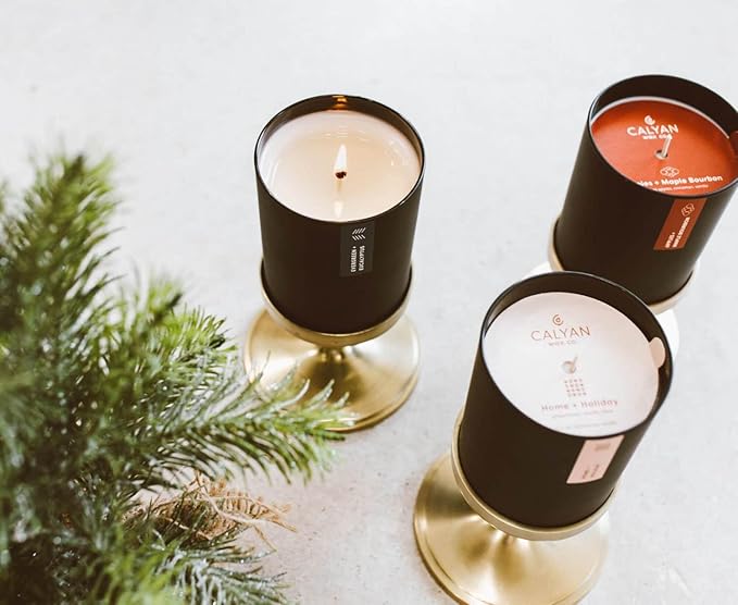 Calyan Wax Co. Home & Holiday Scented Candle - 75 Hour Burn - Luxury Non Toxic Soy Wax Candles - Long Lasting Black Tumbler Jar Candle for Home - 10.2oz - Bloomnest