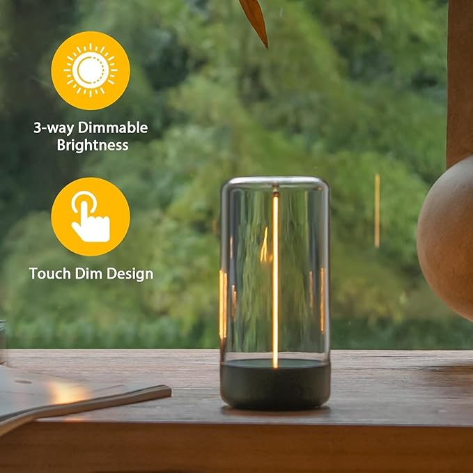 AUGE LIGHT Minimalist Desk Lamp, Rechargeable Cordless LED Lamp with 3 Dimming Modes, Small Desk Lamp for Restaurant Bedroom Bar Coffee Shop Desk Decer Dark Green - Bloomnest