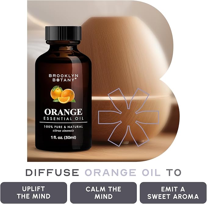 Brooklyn Botany Sweet Orange Essential Oil - 100% Pure and Natural - Premium Grade Oil with Dropper - for Aromatherapy and Diffuser - 1 Fl Oz - Bloomnest