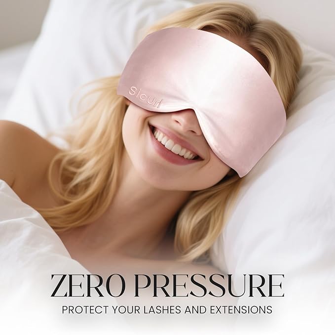 Eyelash Sleeping Mask for Lash Extensions 23 Momme 100% Mulberry Silk Sleep Mask, Soft Pressureless, Blackout Sleep Mask for Side Sleeper All Night Sleep, Travel Accessories for Women - Bloomnest
