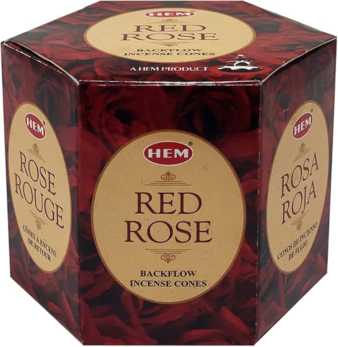 TRUMIRI Red Rose Incense Cones for Waterfall - 40 Pieces (2 Sets of 20)