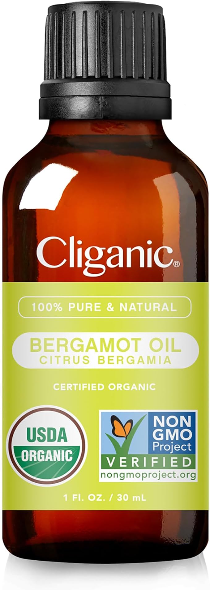 Cliganic Organic Bergamot Essential Oil, 100% Pure Natural for Aromatherapy | Non-GMO Verified (Packaging May Vary) Cliganic