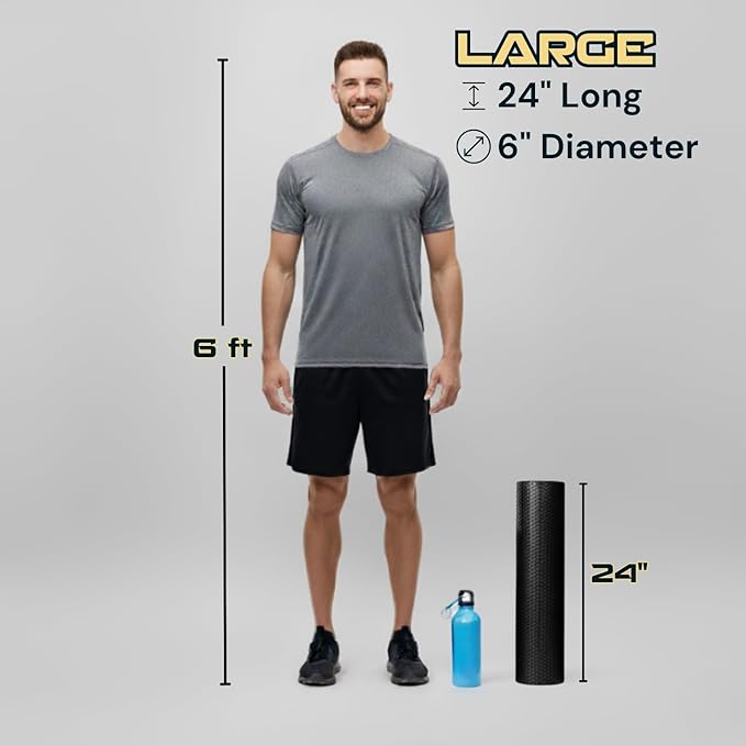 Fitizen Foam Roller – Muscle Massage Rehab Stiff Back Pain Physical Therapy Deep Tissue Firm Exercise Equipment Home Gym Stress Yoga Pilates for The Fit Citizen by FitNation - Bloomnest