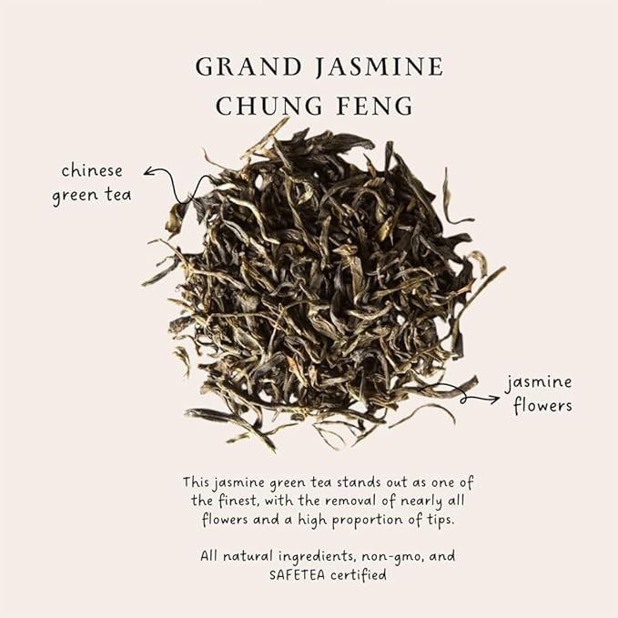 Palais des Thés - Grand Jasmine Chun Feng - Jasmine Green Tea - Premium Tea Bags, Serves 20 Cups - Bloomnest
