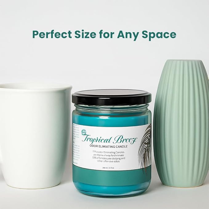 Candle Set Tropical Breeze Odor Eliminating – 2 Pack - 12oz – Long-Lasting Soy Wax Candles – Neutralizes Pet, Kitchen & Smoke Odors – Clean Burn, Eco-Friendly, Aromatherapy Candle - Bloomnest