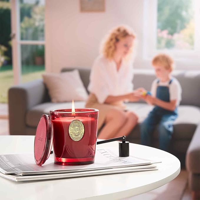 M&SENSE Natural Soy Candle | Wild Rose & Red | 9.2 oz, 50H Burn Time | Luxury Scented Candle for Relaxation, Gifting, Home Décor | Ideal for Bedroom, Office, Party Ambiance - Bloomnest