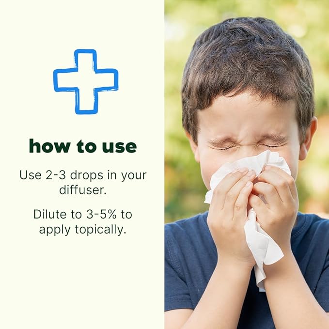 Plant Therapy Kids Sniffle Stopper Essential Oil Blend, 10 mL (1/3 oz), Respiratory Support Essential Oil Blend, Helps Clear Congestion, 100% Pure, Undiluted - Bloomnest